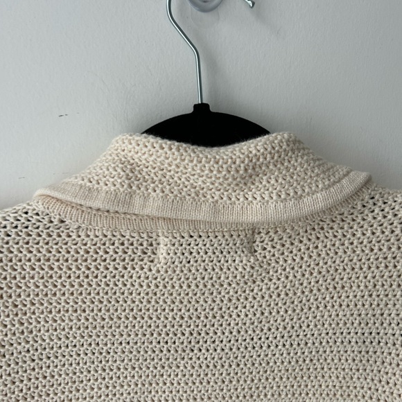 Anthropologie dh New York Crochet Cropped Sweater Blazer neutral color - Picture 11 of 15